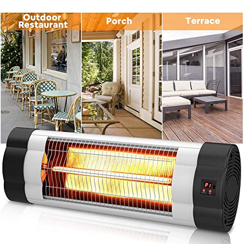 Outdoor Electric Heater, Infrared Wall Mounted Heater for Outdoor