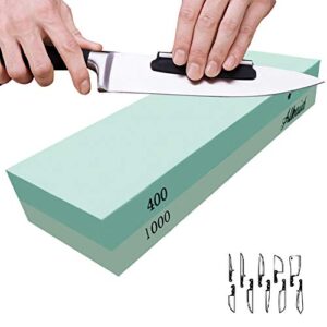 Whetstone Sharpening Stone 400/1000 Grit Kit,Whetstone Knife Sharpener Stone With Non-Slip Base,Chef Wet Stone For Knives,Blades,Waterstone Kitchen Gadgets