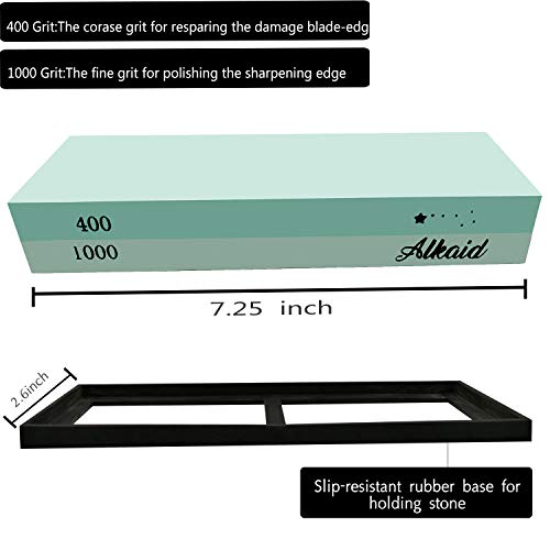 Whetstone Sharpening Stone 400/1000 Grit Kit,Whetstone Knife Sharpener Stone With Non-Slip Base,Chef Wet Stone For Knives,Blades,Waterstone Kitchen Gadgets