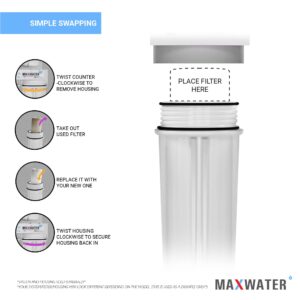 Max Water Replacement Filter Set for Standard 5 Stage Reverse Osmosis Water filter System 50 GPD RO Membrane Filters - 12 Pack - 10 inch Standard Size Water Filters