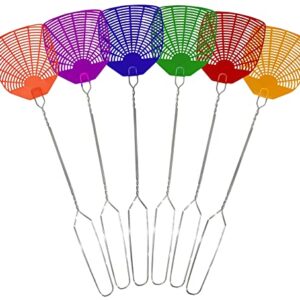 Supreme Bug & Fly Swatter 6-Pack – Braided Metal Handle 6 Pack Fly Swatters, Multi Pack Colors, – for Indoor/Outdoor – Flyswatter (21 inch- Set of 6)