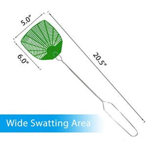 Supreme Bug & Fly Swatter 6-Pack – Braided Metal Handle 6 Pack Fly Swatters, Multi Pack Colors, – for Indoor/Outdoor – Flyswatter (21 inch- Set of 6)