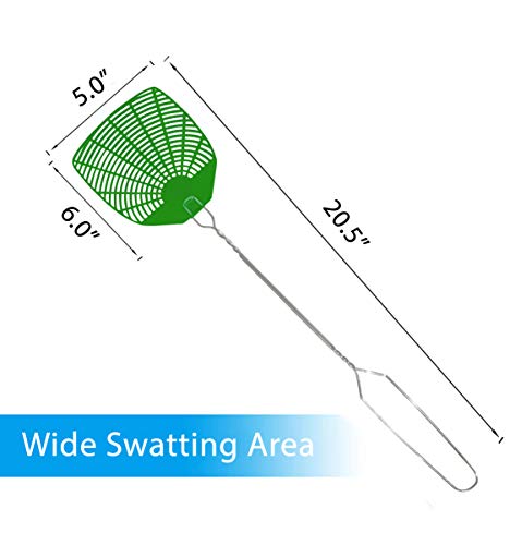 Supreme Bug & Fly Swatter 6-Pack – Braided Metal Handle 6 Pack Fly Swatters, Multi Pack Colors, – for Indoor/Outdoor – Flyswatter (21 inch- Set of 6)