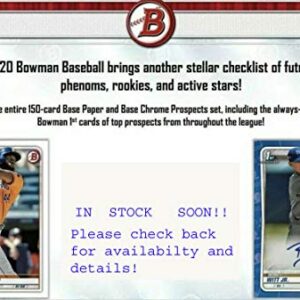 2020 Bowman Baseball Series Unopened Blaster Box Made By Topps Possible Prospects, Retail Exclusive Inserts and Autographs