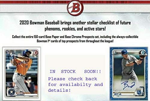 2020 Bowman Baseball Series Unopened Blaster Box Made By Topps Possible Prospects, Retail Exclusive Inserts and Autographs