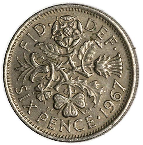 1967 UK Elizabeth II British KM# 903 Sixpence Very Good