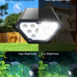 Biling Solar Spot Lights Outdoor, Bright 700 Lumen Solar Lights Outdoor Waterproof IP67, Solar Landscape Lights Uplights for House Patio Pathway Yard Garden Driveway Pool - White(4 Pack)