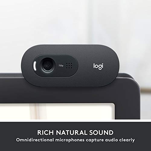 Logitech C505 Webcam - 720p HD External USB Camera for Desktop or Laptop with Long-Range Microphone, Compatible with PC or Mac