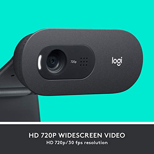 Logitech C505 Webcam - 720p HD External USB Camera for Desktop or Laptop with Long-Range Microphone, Compatible with PC or Mac