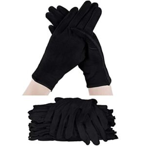 60 pieces glove soft stretchy working glove costume reusable large mitten for inspection photo jewelry silver coin archive serving costume, cotton gloves for women men eczema moisturizing spa (black)