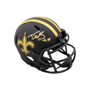 drew brees autographed new orleans saints eclipse mini football helmet - bas coa
