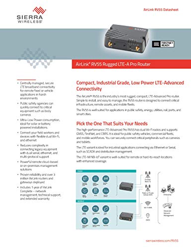 Sierra Wireless Airlink RV55 LTE Includes 1-Year AirLink Complete (LTE CAT4-1104335)