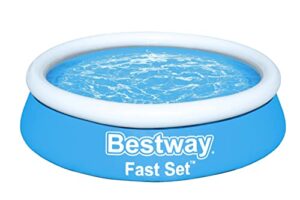 bestway fast set 6 foot x 20 inch round inflatable above ground outdoor swimming pool with 248 water capacity and repair patch, blue (pool only)