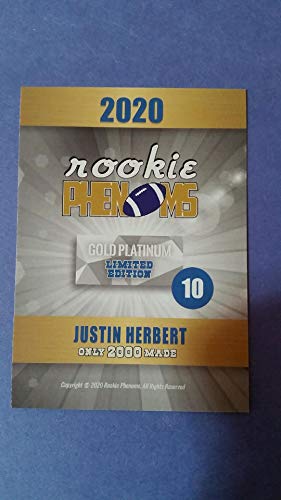 Justin Herbert 2020 Rookie Card Gold Platinum Only 2,000 made LA Chargers