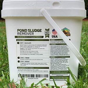 Pond Sludge Remover – 5 Pounds Beneficial Pond Bacteria & Enzyme Treatment - 100% Natural Muck Digester – Safe for All Aquatic Life and Recreation - Made in The USA