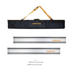 powertec 71550 110" track saw guide rail kit for makita or festool track saw| includes 2x55 guide rails/protective guide rail bag/rail connectors