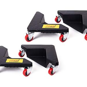 Pake Handling Tools - Furniture Corner Mover 3 Wheel Dolly- Low Profile Wheel Dollies Set of 4-880 lb. Load Capacity