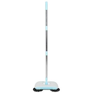 hand push sweeper, household hand sweeping machine, non electric sweeper mop broom dustpan floor cleaning tools for cleaning hair, fruit shell, dust, etc - angle changable freely(blue)