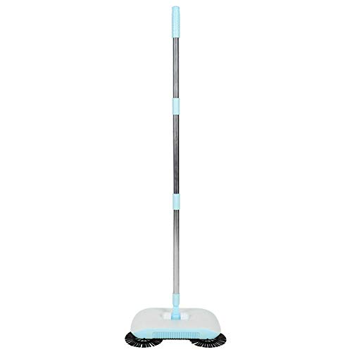 Hand Push Sweeper, Household Hand Sweeping Machine, Non Electric Sweeper Mop Broom Dustpan Floor Cleaning Tools for Cleaning Hair, Fruit Shell, Dust, etc - Angle Changable Freely(Blue)