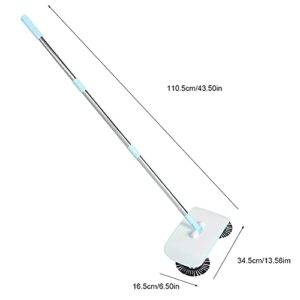 Hand Push Sweeper, Household Hand Sweeping Machine, Non Electric Sweeper Mop Broom Dustpan Floor Cleaning Tools for Cleaning Hair, Fruit Shell, Dust, etc - Angle Changable Freely(Blue)