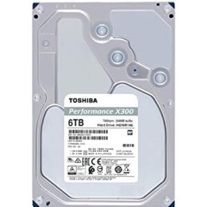 Toshiba X300 6TB Performance & Gaming 3.5-Inch Internal Hard Drive – CMR SATA 6.0 GB/s 7200 RPM 256 MB Cache - HDWR160XZSTA