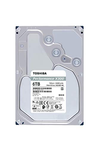 Toshiba X300 6TB Performance & Gaming 3.5-Inch Internal Hard Drive – CMR SATA 6.0 GB/s 7200 RPM 256 MB Cache - HDWR160XZSTA