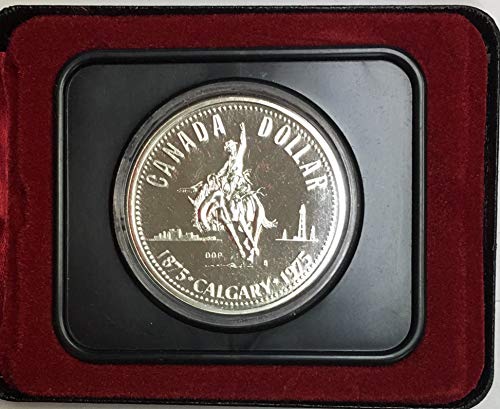 1975 CA Canada Calgary Silver Dollar in Original Box $1 Specimen