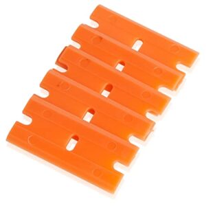 American Line Double Edged Orange Plastic Blades - 100-Pack - Made with Durable Corrosion Resistant Plastic for Stubborn Sensitive Surfaces - 66-0707