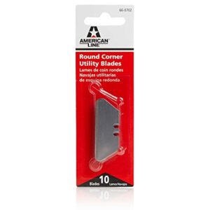 american line round corner utility blades - 10-pack - high carbon steel blades for optimized sharpness and durability - 66-0702