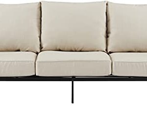 Crosley Furniture KO60027BZ-OL Kaplan Outdoor Metal Sofa, Oiled Bronze with Oatmeal Cushions