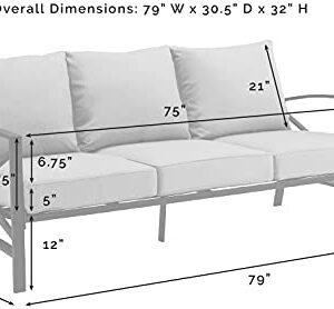 Crosley Furniture KO60027BZ-OL Kaplan Outdoor Metal Sofa, Oiled Bronze with Oatmeal Cushions