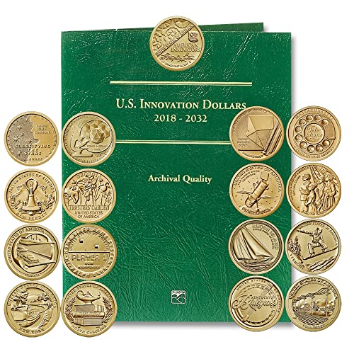 2018 P - 2023 P Mint First 21 Coins of American Innovation Dollars in U.S. Innovation Dollar Folder - Holds 57 Coins Dollar Seller Uncirculated