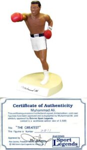 muhammad ali autographed salvino hand painted statue - sports memorabilia