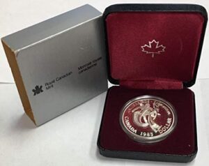 1983 ca canada silver dollar - universiade-edmonton in original box $1 proof royal canadian mint