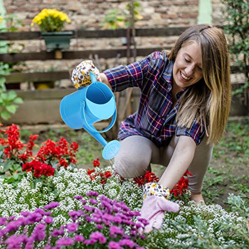 Asodomo 1.5L Multi-Color Metal Watering Can, Garden Watering Bucket with 2 Handles, Children Sprinkled Kettle for Garden Home Plants Flower