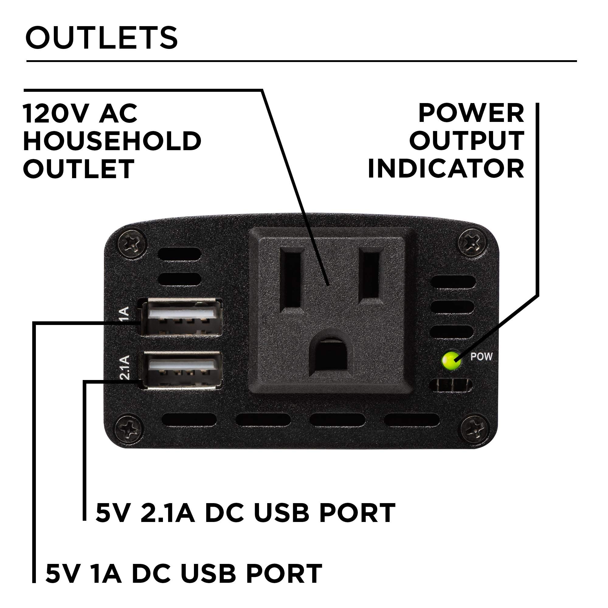 Westinghouse Outdoor Power Equipment 20V Cordless Power Inverter with Dual USB Ports, Black