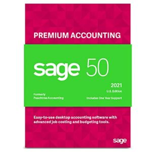 sage software sage 50 premium accounting 2021 u.s. 1-user small business accounting software