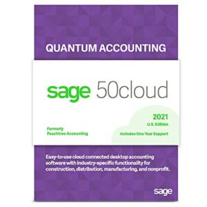sage software sage 50cloud quantum accounting 2021 u.s. 5-user one year subscription cloud connected accounting software (5-users)