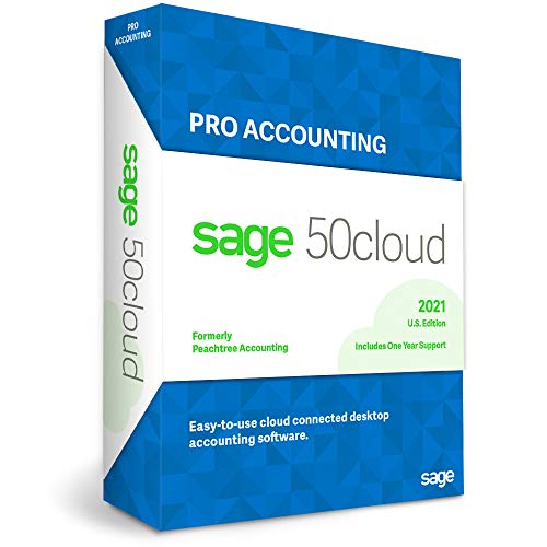 Sage 50cloud Pro Accounting 2021 U.S. One Year Subscription Cloud Connected Business Accounting Software