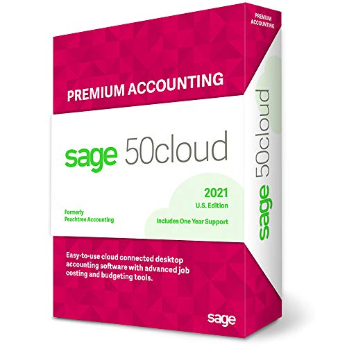 Sage Software Sage 50cloud Premium Accounting 2021 U.S. 1-User One Year Subscription Cloud Connected Small Business Accounting Software