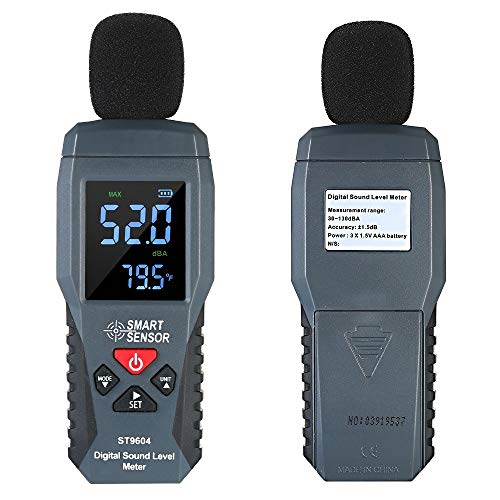 Handheld Sound Level Meter,LCD Decibel Meter,Mini Digital Noise Meter,Decibel Tester,Decibel Alarm,with Red Black Light Alarm and Sound Alarm,Range 30-130dBA