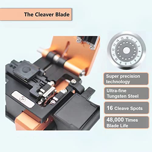 D YEDEMC High Precision Fiber Cleaver with 16 Surface Blade and 3 in 1 Fiber Holder Automatic Return Knife FTTH Too(YD-30-GL)