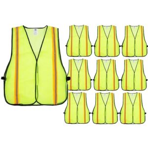 dazonity high visibility reflective safety vest, durable mesh,high visibility reflective strips, fit for men & women, work, construction,cycling, surveyor,