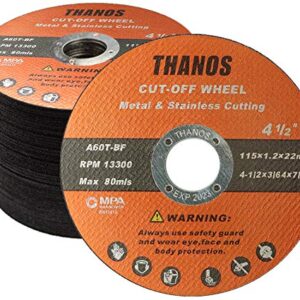 THANOS Cut Off Wheel,50 Pack 4-1/2"x 3/64 x 7/8" Metal and Stainless Steel Cutting Wheel for Angle Grinder,Ultra Thin Cutting Disc（4.5"x.040"x7/8" ）