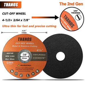 THANOS Cut Off Wheel,50 Pack 4-1/2"x 3/64 x 7/8" Metal and Stainless Steel Cutting Wheel for Angle Grinder,Ultra Thin Cutting Disc（4.5"x.040"x7/8" ）