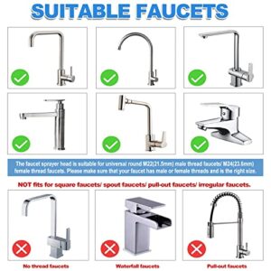 Kitchen Sink Faucet Sprayer Attachment, Movable Kitchen Tap Head 360° Rotatable, Anti-Splash Sink Sprayer Faucet Nozzle Head, Water Saving Faucet Aerator