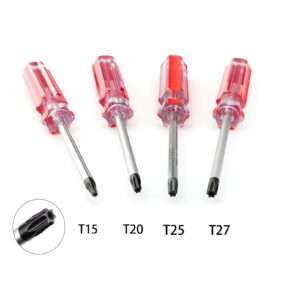 Buspoll T15 T20 T25 T27 star nut driver, torx Screwdriver Set, for Computer Repairing,Automobile Tools and Home Appliances,4-Piece