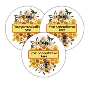 personalized honey labels, stickers, tags, bees