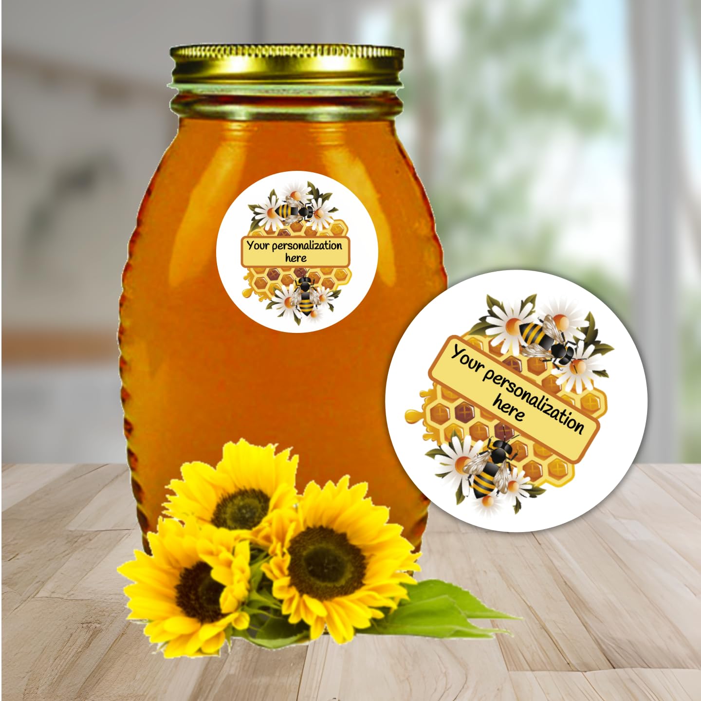personalized Honey labels, stickers, tags, bees
