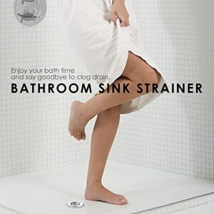 Fengbao 2PCS Mini Bathroom Drain Strainer - Stainless Steel, Small Wide Rim 2.17" Diameter